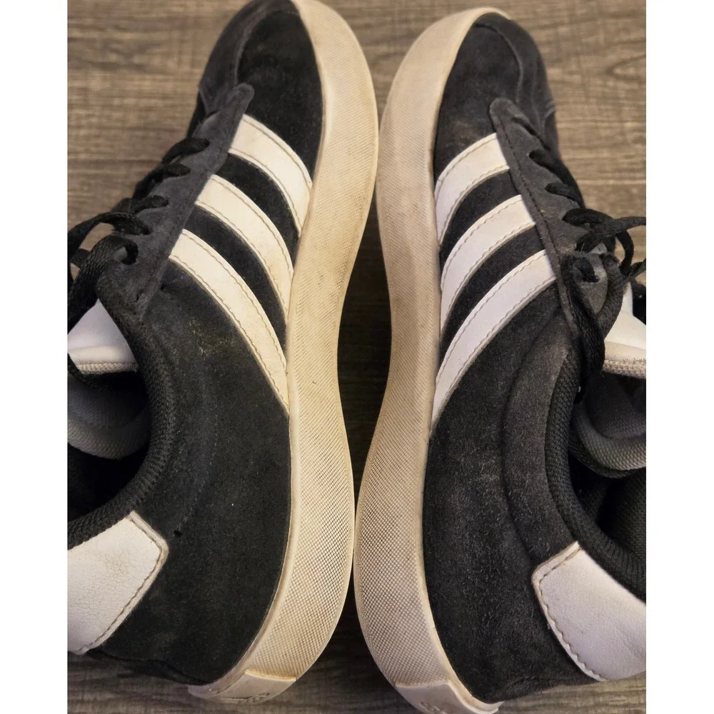 Adidas VL Court 3.0 Athletic Sneakers Shoes Youth Size 3 Black White - Picture 9 of 12